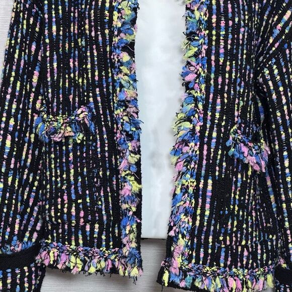 Zara TWEED KNIT JACKET CARDIGAN MULTI‎ COLOR medium - Picture 5 of 9